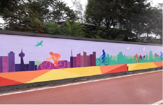 凤凰墙体彩绘-围墙