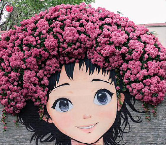 凤凰墙体彩绘-网红墙打卡