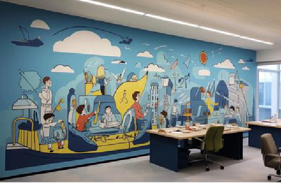 凤凰办公室墙绘的特点。