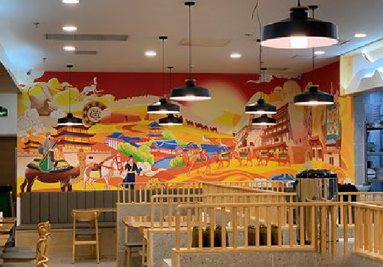 凤凰商业空间彩绘介绍。